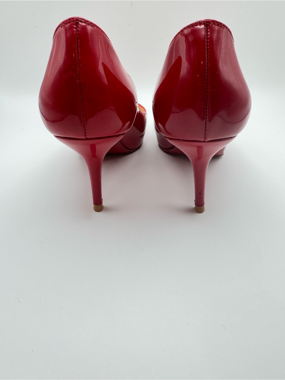 Christian Louboutin Red Patent Leather Peep Toe Platform Pumps Heels EU 36 - Picture 5 of 7